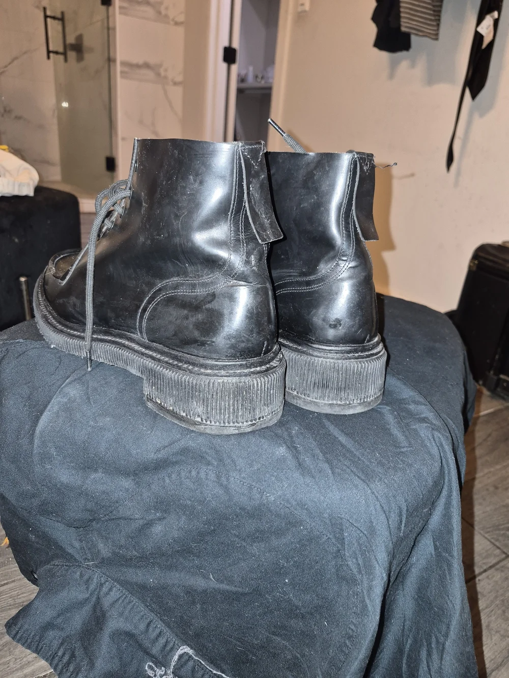 Men's Black Leather Lace-Up Ankle Boots